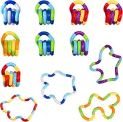 12pcs Tangles Stress Relief Fidgets Toys, Finger Toys, Relax Therapy Stress