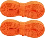 [Haobase] 2Pairs Flat Shoelace, 8mm Wide Shoe Lace for Sports Shoes Boots Sneakers Skates