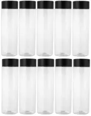 Plastic Juice Bottles Tamper Evident Caps Leak Proof Reusable 13.5oz Empty