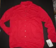 NWT RED SNAP FRONT LONG SLEEVE MENS SHIRT DANCE Flamenco Jazz Tap Crepe