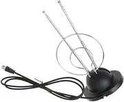 Nicoone Indoor TV Antenna, Digital Ready Rabbit Ears TV Aerial Antenna HDTV VHF UHF Signal W/Coaxial Cable, 1023858/120534AM111-1118