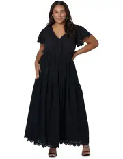 [Indigo Tonic] Allegra Broderie Maxi Dress in Black