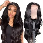 Rhafayre Body Wave Lace Front Wig Human Hair Pre-pull Bleach Knot With Baby Hair Glue Free Natural Color black/brown