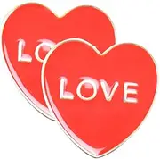 [VANZACK] 2Pcs Heart Shaped Lapel Pins Durable Enamel Brooches for Clothing Decoration Valentine Day present Elegant Heart Brooch