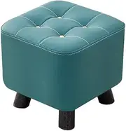 AIMALL Creative Cat Scratch Leather Stool - Solid Wood Small Footstool for Living Room, Coffee Table, Door Entryway Shoe Changing - Orange, Green, Grey