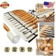 Professional Wood Chisel Set with Shock-Absorbing Hammer & Ergonomic Ash Handles