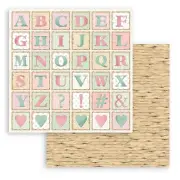 10 Pack Stamperia Double-Sided Cardstock 12"X12"-Alphabet, Day Dream SBB855