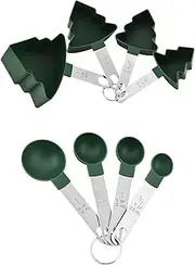 Kitchen Measuring Cups and Spoons Set,8X Kitchen Measuring Set Christmas Tree-Shaped - Kitchen Gadgets Dishwasher Safe Kitchen Measure Tools for Cooking and Baking