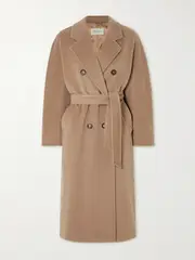 [Max Mara] Max Mara - Madame 101801 Icon Double-breasted Wool And Cashmere-blend Coat - Camel - UK 14 UK 14 Brown