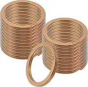 uxcell 20pcs Split Keychain Rings, 32mm Round Flat Keyrings Stainless Steel Open Key Chain Ring Dog Tag Rings for DIY Keychain Craft Lanyard, 2.4mm Thick, Rose Gold