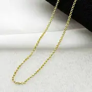 24" SOLID 8K Yellow Gold Rolo Links Necklace Chain Fine Jewelry Valentine Gift