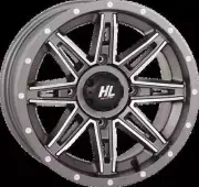 HL22 Wheel Gun Metal Gray 14x7 4/156 4+3 +10mm Polaris RZR 800 08-14