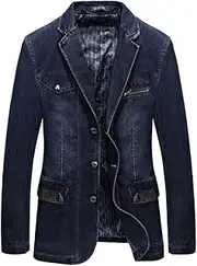 [HEYDHSDC] Spring Mens Jeans Coat Denim Blazer Jacket Suit Business Casual Jean Blazer