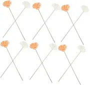 12pcs Rattan Diffuser Sticks with Realistic Faux Flowers Long Lasting Pine Scented Replacement Sticks for Home Fragrance Flameless Aromatherapy Decor