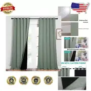 Premium Blackout Window Drapes, 62'' x 95'', Grommet Style, Noise Absorbing