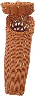 Mipcase Hanging Woven Basket for Kitchen Decorative Wall Storage for Garlic Ginger Onions Space Saving Rattan Basket Organizer for Fruits Vegetables