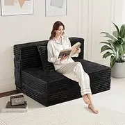 GEMBED Folding Sofa Bed Twin - 4 in 1 Convertible Foldable Sleeper Chair with Pillow, Fold Out Couch, High-Density Foam Floor Mattress, Space-Saving Futon for Living Dorm Guest Room and Office, Grey