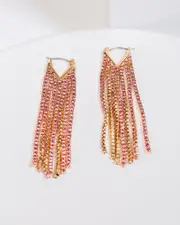 Pink Crystal Drop Earrings