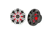 Kicker 45KM84L Marine 8" Coaxial 2 Way W/Led 150 W Charcoal + White Grill