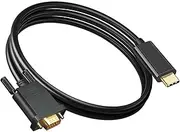 Danfetsoy USB C to VGA Cable 6Ft, Gold-Plated USB C Male to VGA Male Cable Compatibility with Monitor, Desktop, Projector (Not Support Thunderbolt Port) 1.8m/6.6ft