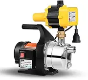 Giantz Water Pump, 1500W 240V Electric High Pressure Garden Pumps Controller Irrigation for Pool Pond Tank Home Farm, Portable Automatic Switch Anti-rust Stainless Steel Body Yellow