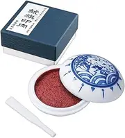 Shachihata MNS-50 Red Ink Shachi Flag Stamp Meat for Calligraphy Drawings, No. 50, Inner Diameter 2.1 inches (53 mm), Spatula Included