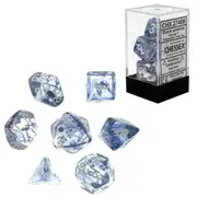 Chessex Nebula Polyhedral 7-Die Dice Set (Black/Clear and White)
