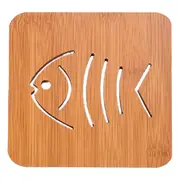 Wood Fish Shape Cup Mat Lovely Anti Slip Multi Functional Wooden Heat Insulated Cup Mat