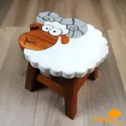 Kids Wooden Stool Ram MANGO TREES Children Chair Toldder Step Stool
