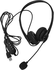 Veemoon Office Noise Cancelling Headphones with Microphone USB Headset for Online Courses Comfortable Over Ear Design for Computer Call Center and Conference Calls Lightweight