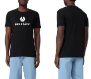 Belstaff Signature T-Shirt Retro Cotton Phoenix Logo Tee Regular Shirt Black XL