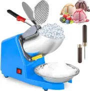 Shaved Ice Machine Electric Shaver Stainless Steel Blades Blue Ice Pick Bowl