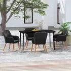 5 Piece Garden Dining Set with Cushions Outdoor Furniture Patio Table Chai 99519