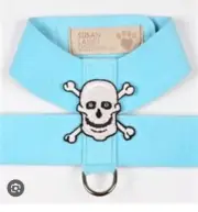 susan lanci harness And Leash Dog XS Faux Suede Blue