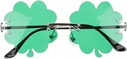 [VALICLUD] 1pair Saint Patrick Day Shamrock Sunglasses Funny Frameless Glasses Eye Wear for Parties for Celebrations and Photos