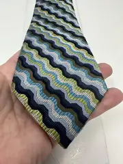 NEW necktie MISSONI for Target 100% silk zig zag chartreuse blue green 2011 sexy