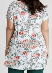 Plus Size 16 Tunic Top - Higher At Front , Stretchy Fabric By “ Autograph “ NWT