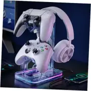 Luckit Gaming Headphones Stand, RGB Headset Stand with 2 USB Charging Ports,
