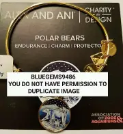 Alex and Ani Polar Bear Charm Bangle Yellow Gold - Discontinued