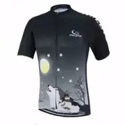 Wolf Men's Reflective Cycling Jersey Top Coolmax Cycle Bike Jersey Shirt S-5XL