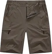 BASUDAM Men's Cargo Hiking Shorts Stretch Quick Dry Lightweight Work Shorts 6 Pockets for Camping Travel