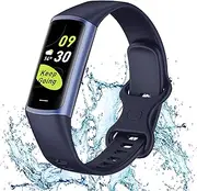 Fitness Tracker, 25 Sports Modes, Heart Rate/Blood Oxygen and Pressure Monitor Sleep Step Tracker/Carolies Waterproof Smartwatch Smart Bracelet for Android and iOS Phone (Blue)