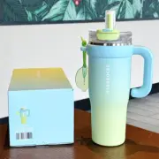 Authentic Starbucks China 2024 Summer Green Blue Lemon 43oz SS Tumbler Cup