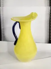 Vintage Lafiore Handblown Glass Pitcher Yellow Mallorca