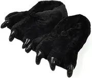 [Akanbou] Adult Animal Monster Plush Bear Paw Claw Slippers Winter House Home Shoes