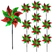 10 Pack Reflective Pinwheels Scare Birds Away from Garden Patio Yard Lawn Farm