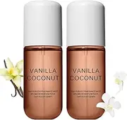 Vanilla Coconut Perfume Travel Size - Long Lasting Body Mist Spray for Women - Eau De Toilette