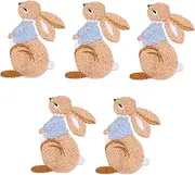 KONTONTY 5Pcs Bunny Iron Patches for Clothing Bags Hats Creative Embroidered Sewing Appliques for Jeans Repair and Craft Projects Cute Decorative Accessories for Arts Crafts