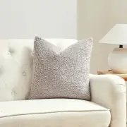 Square Light Gray Boucle With Featherdown Insert Pillow