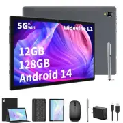 Android Tablet with Keyboard,10 inch Android 14 Tablets, 12GB RAM 128GB ROM, ...